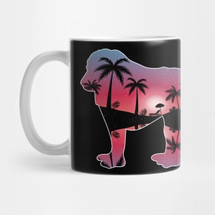 Baboon Beautiful Sunset Beach Palm Tree Mug